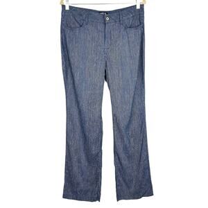 CURVES 360 by NYDJ Wide Leg Linen Blend Pants in Auga Stripe  8